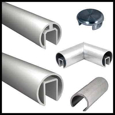 Extruded Aluminum Top Rail and Accessories Extruded Aluminum Top Rail and Accessories